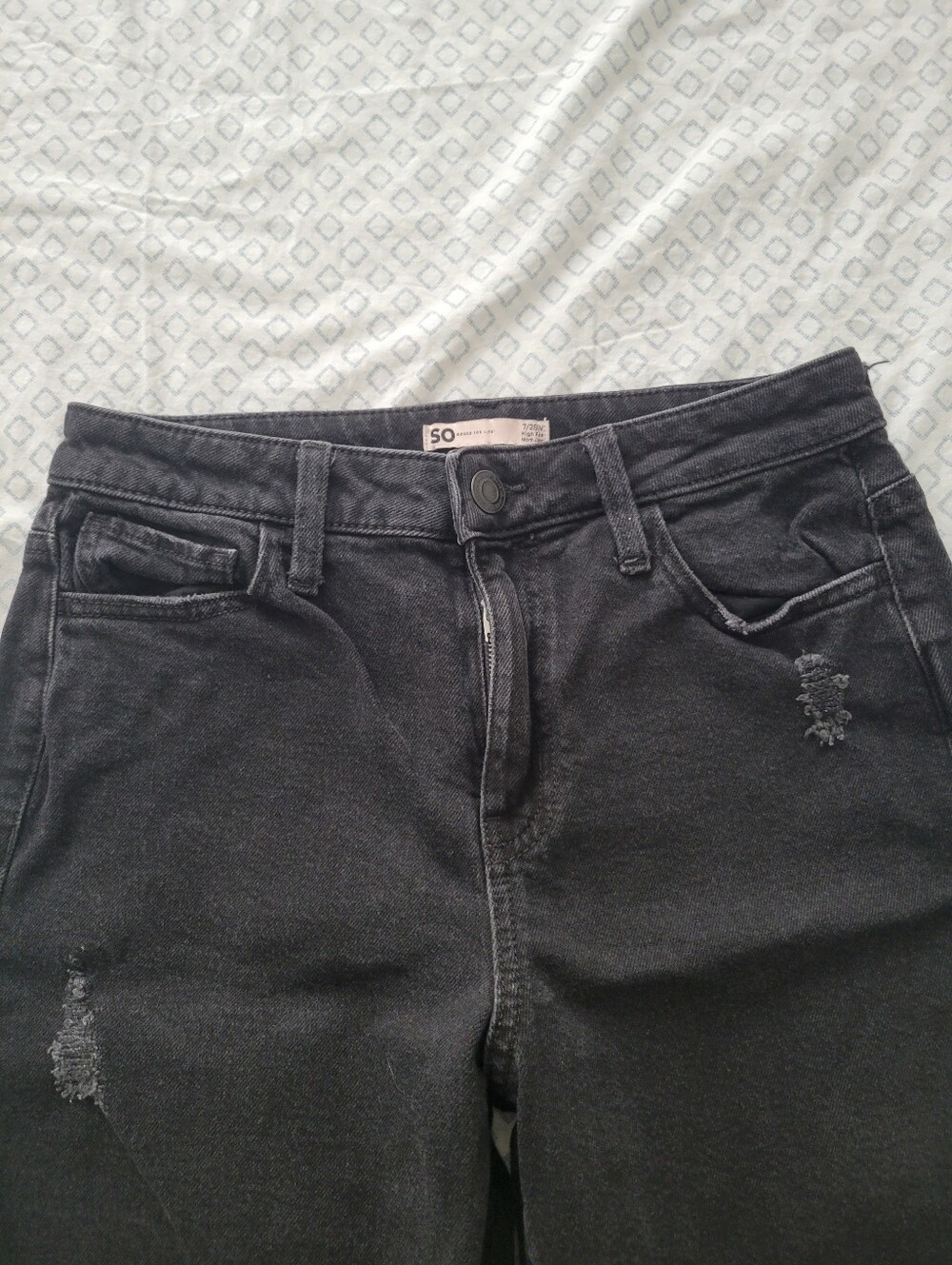 Kohl's So black denim ripped distressed jeans